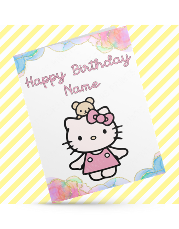 Hello Kitty Personalised Birthday Card