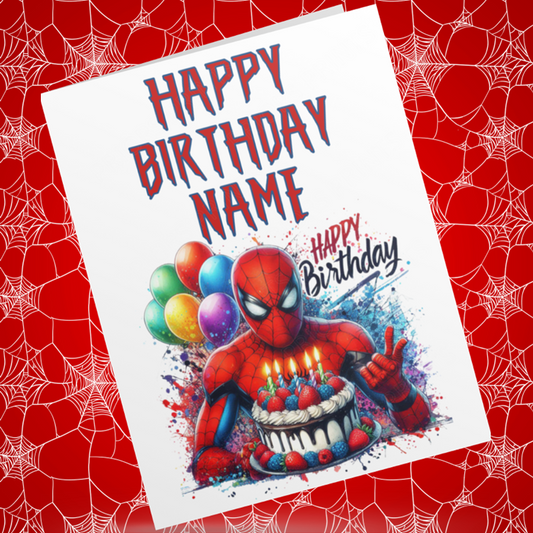 Spiderman Personalised Birthday Cards