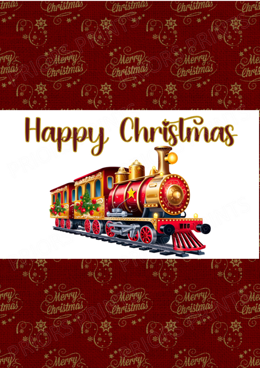 Vintage Christmas Train Chocolate Bar Wrapper
