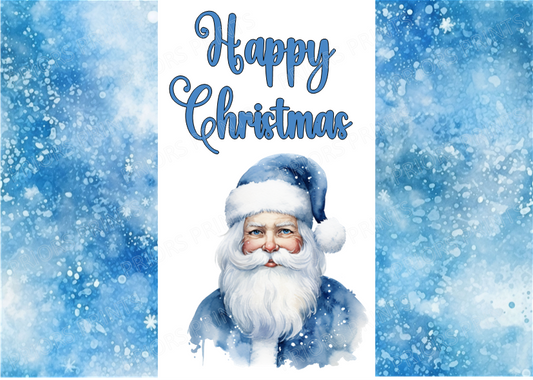 Blue Santa Christmas Chocolate Bar Wrapper- Matches Santa Letter, Certificates & Scratch Cards