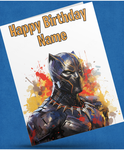 Personalised Watercolour Avengers/Superhero Character Birthday Card (Marvel / DC)