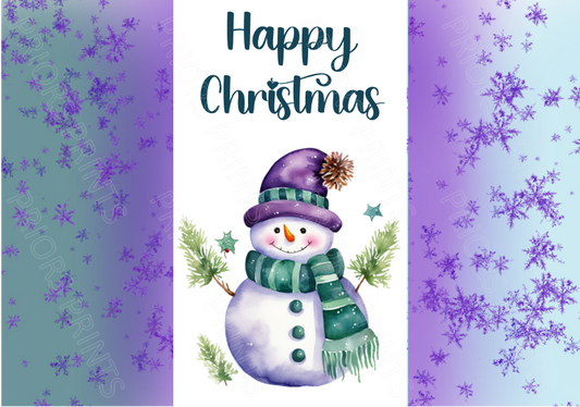 Teal & Purple Christmas Chocolate Bar Wrapper