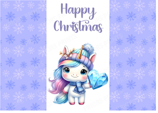 Unicorn Christmas Chocolate Bar Wrapper