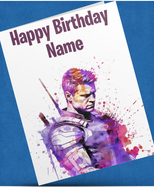 Personalised Watercolour Avengers/Superhero Character Birthday Card (Marvel / DC)