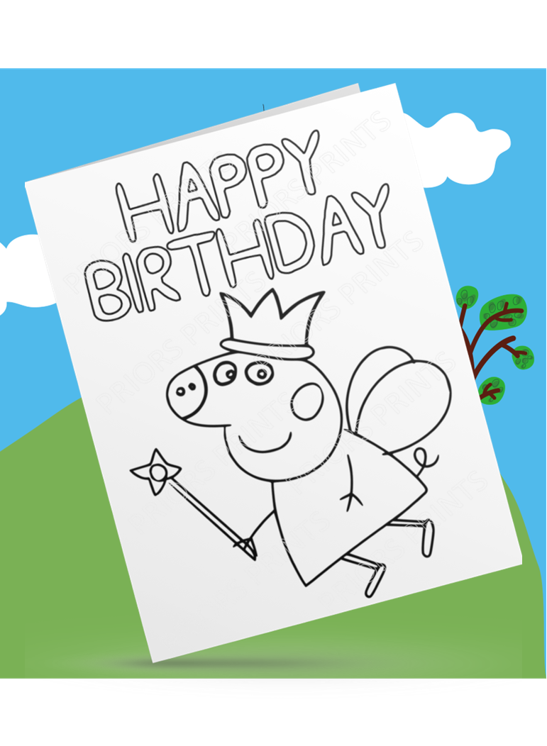 Peppa Pig- Colour Your Own Birthday Card