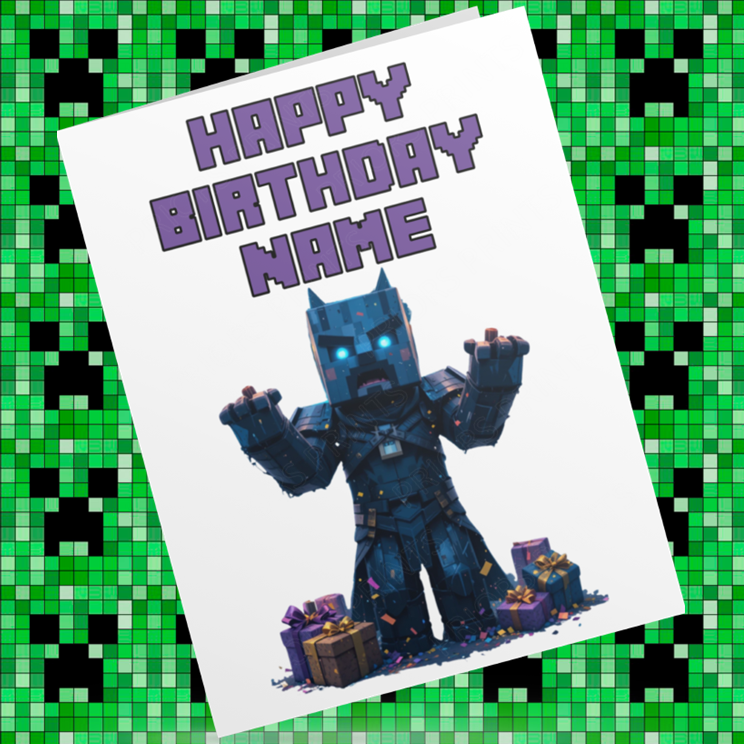 Minecraft Personalised Birthday Card