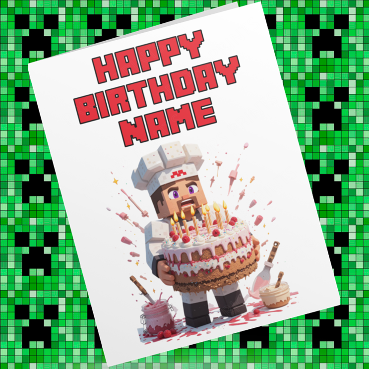 Minecraft Personalised Birthday Card