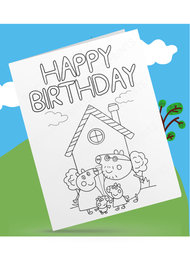 Peppa Pig- Colour Your Own Birthday Card