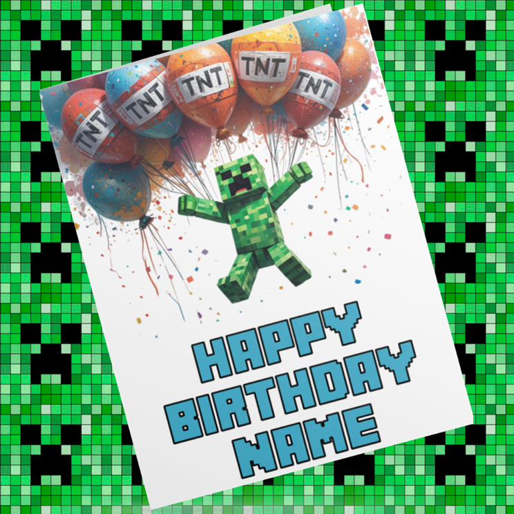 Minecraft Personalised Birthday Card