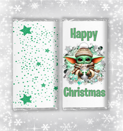 Baby Yoda Christmas Chocolate Bar Wrapper