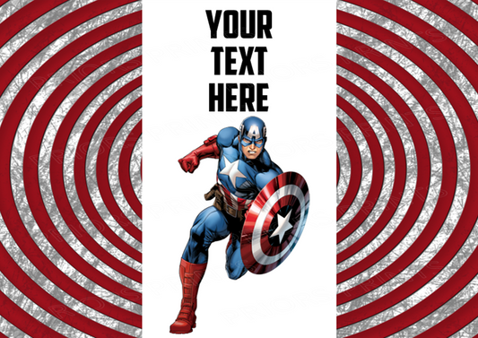 Captain America Chocolate Bar Wrapper- To add own Text