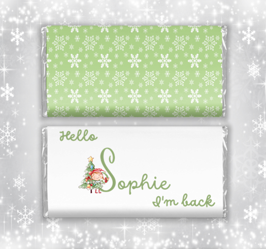 Elf I'm Back Christmas Chocolate Bar Wrapper