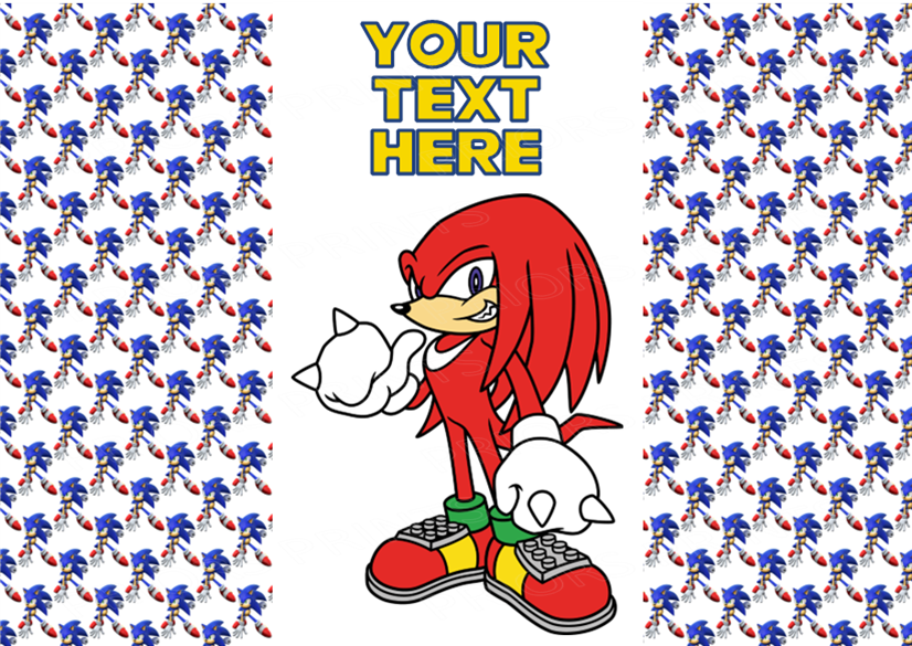 Sonic Chocolate Bar Wrappers- To add own Text