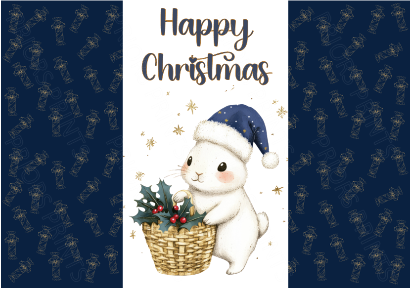 Navy & Gold Christmas Chocolate Bar Wrapper