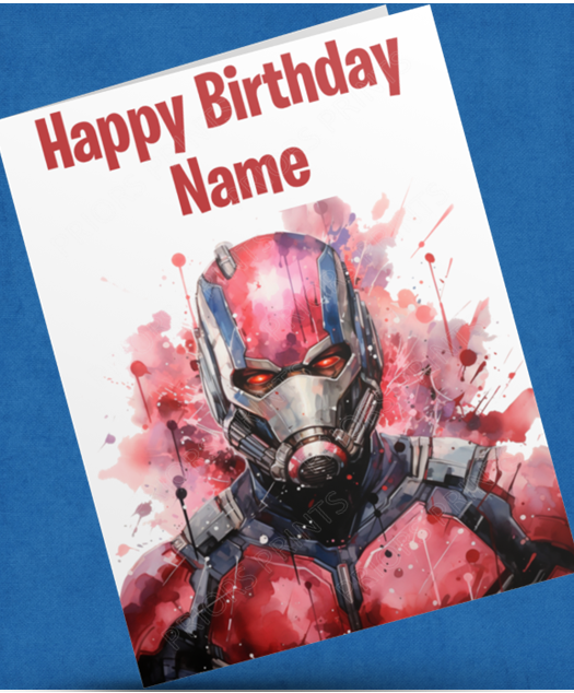 Personalised Watercolour Avengers/Superhero Character Birthday Card (Marvel / DC)