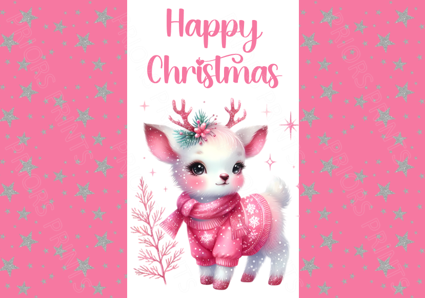 Pink Sparkles Christmas Chocolate Bar Wrapper