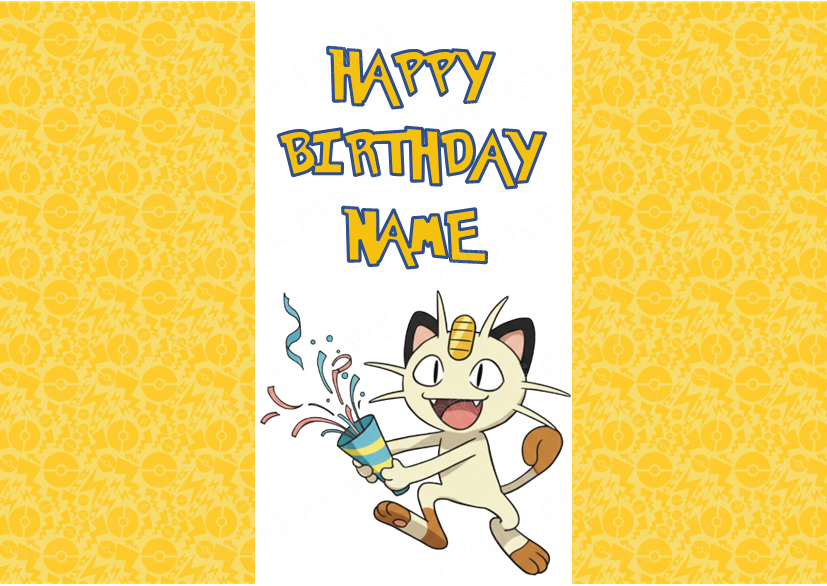 Pokemon Personalised Birthday Chocolate Bar Wrapper