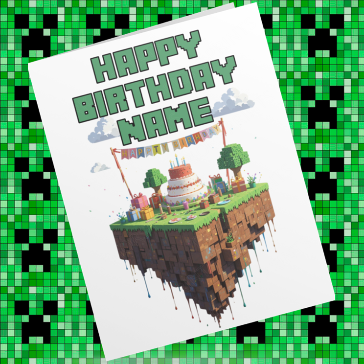 Minecraft Personalised Birthday Card