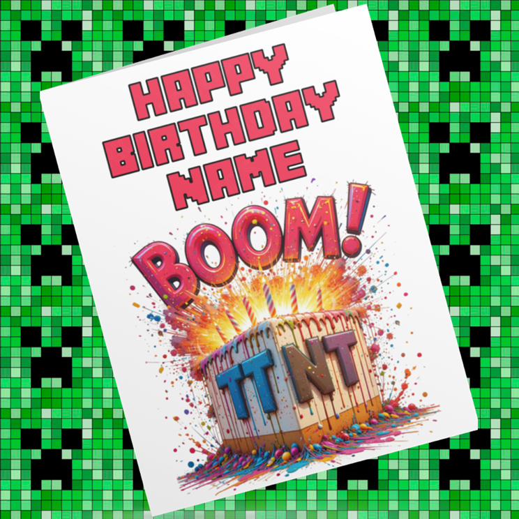 Minecraft Personalised Birthday Card