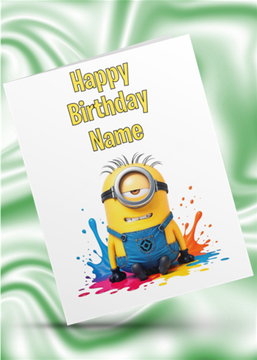 Minions Colour Splash Personalised Birthday Card