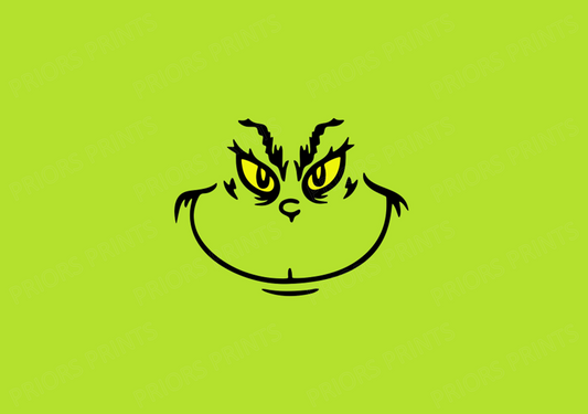 Grinch Face Chocolate Bar Wrapper- Plain (No Text)