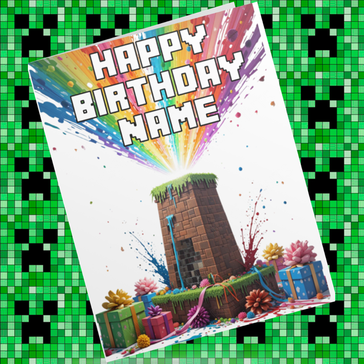 Minecraft Personalised Birthday Card