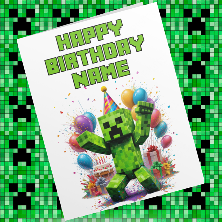 Minecraft Personalised Birthday Card