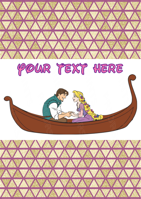 Tangled Chocolate Bar Wrappers- To add own Text