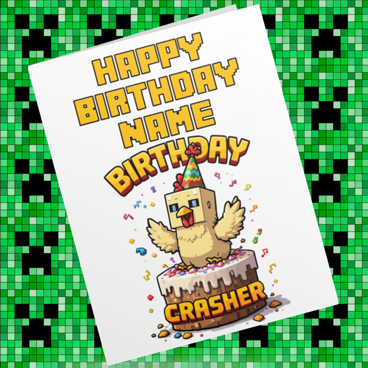 Minecraft Personalised Birthday Card