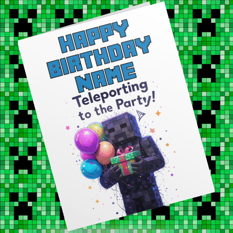 Minecraft Personalised Birthday Card