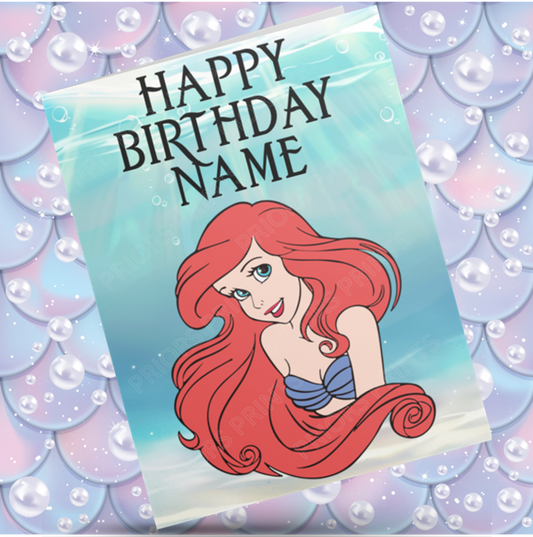 The Little Mermaid Personalised Birthday Cards