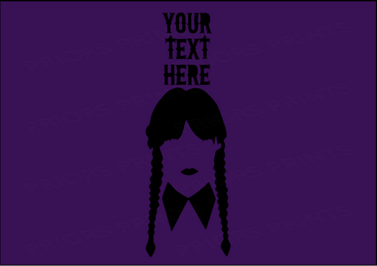 Wednesday Adams Chocolate Bar Wrappers- To add own Text