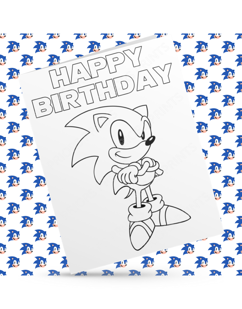 Sonic Colour Your Own Birthday Card