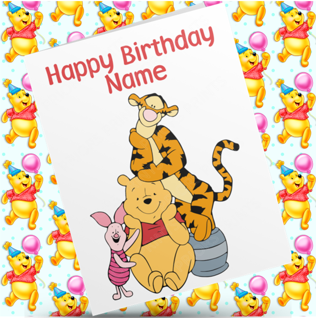 Winnie The Pooh Personalised Birthday Card