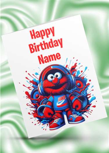 Colour Splash Elmo Personalised Birthday Card