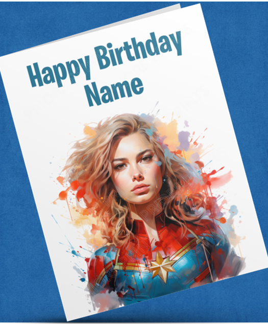 Personalised Watercolour Avengers/Superhero Character Birthday Card (Marvel / DC)