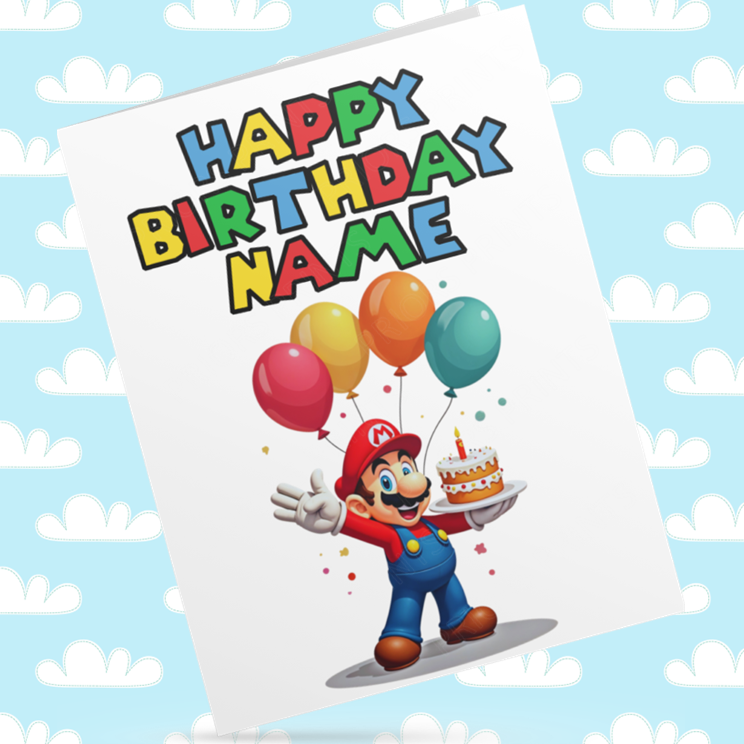 Super Mario & Luigi Personalised Birthday Cards