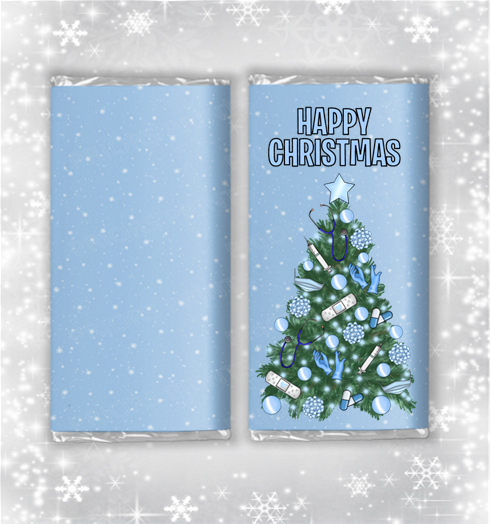 Nurse Tree Christmas Chocolate Bar Wrapper