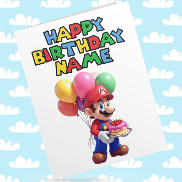 Super Mario & Luigi Personalised Birthday Cards