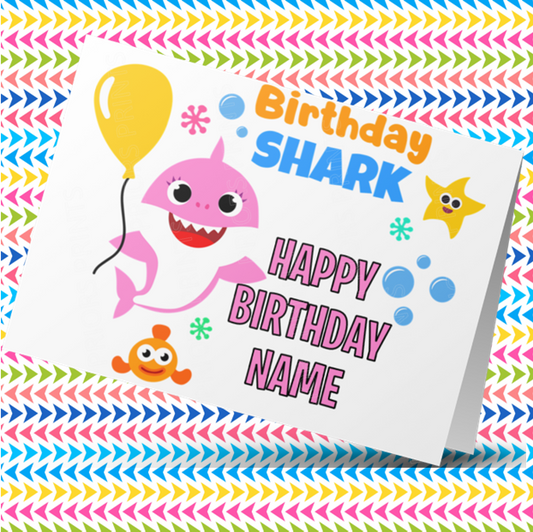 Baby Shark Personalised Birthday Card