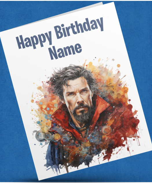 Personalised Watercolour Avengers/Superhero Character Birthday Card (Marvel / DC)