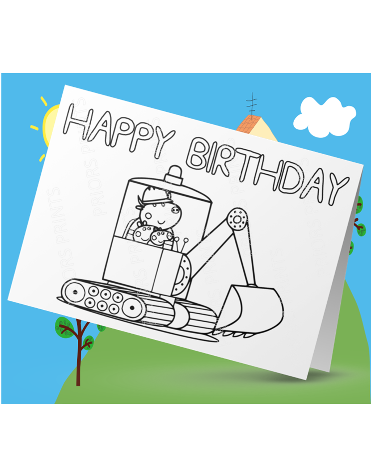 Peppa Pig- Colour Your Own Birthday Card