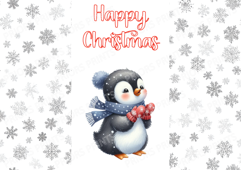 Cute Penguin Christmas Chocolate Bar Wrapper