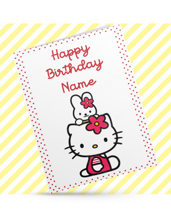 Hello Kitty Personalised Birthday Card