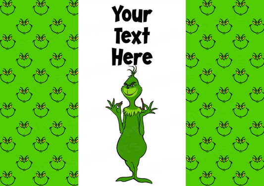The Grinch Chocolate Bar Wrappers- To add own Text