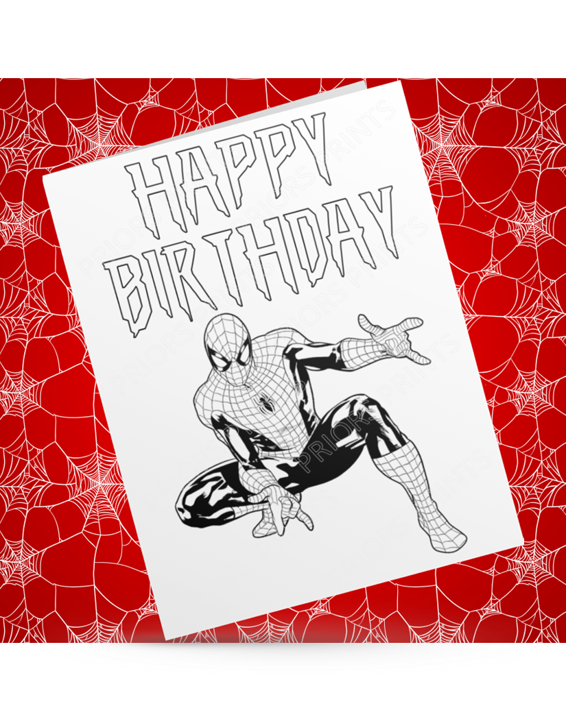 Spiderman Colour Your Own Birthday Card
