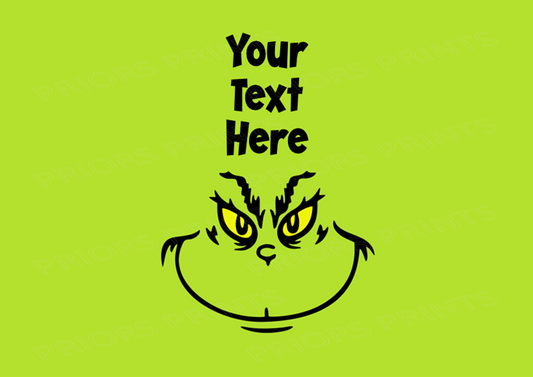 Grinch Face Chocolate Bar Wrapper- To add own Text