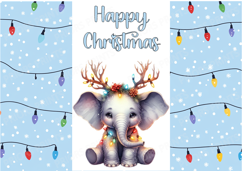 Cute Animals in Christmas Lights Chocolate Bar Wrapper