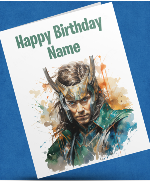 Personalised Watercolour Avengers/Superhero Character Birthday Card (Marvel / DC)