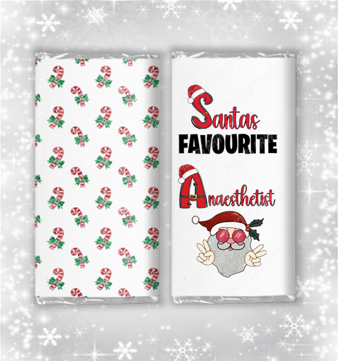 Santa's Favourite Christmas Chocolate Bar Wrapper for Teacher Nurse ect